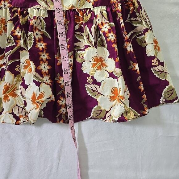 T&L Muumuu Factory Purple Orange Hawaiian Hibiscus Midi Flowy Dress‎ Large Aloha - Picture 6 of 10